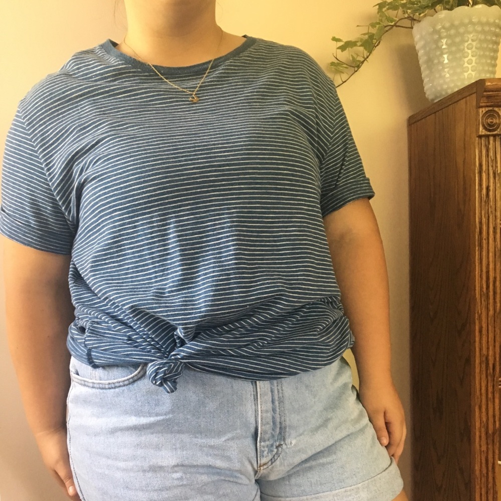 Sonoma blue and white striped tee